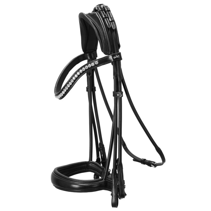 Schockemöhle Kandare SPKensington rundgenäht, black-silver