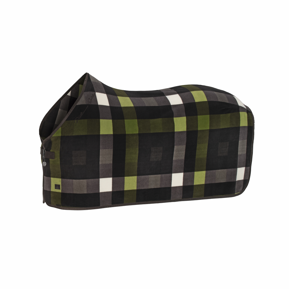 Eskadron Abschwitzdecke Fleece Check Platinum24, teak brown-white-mos