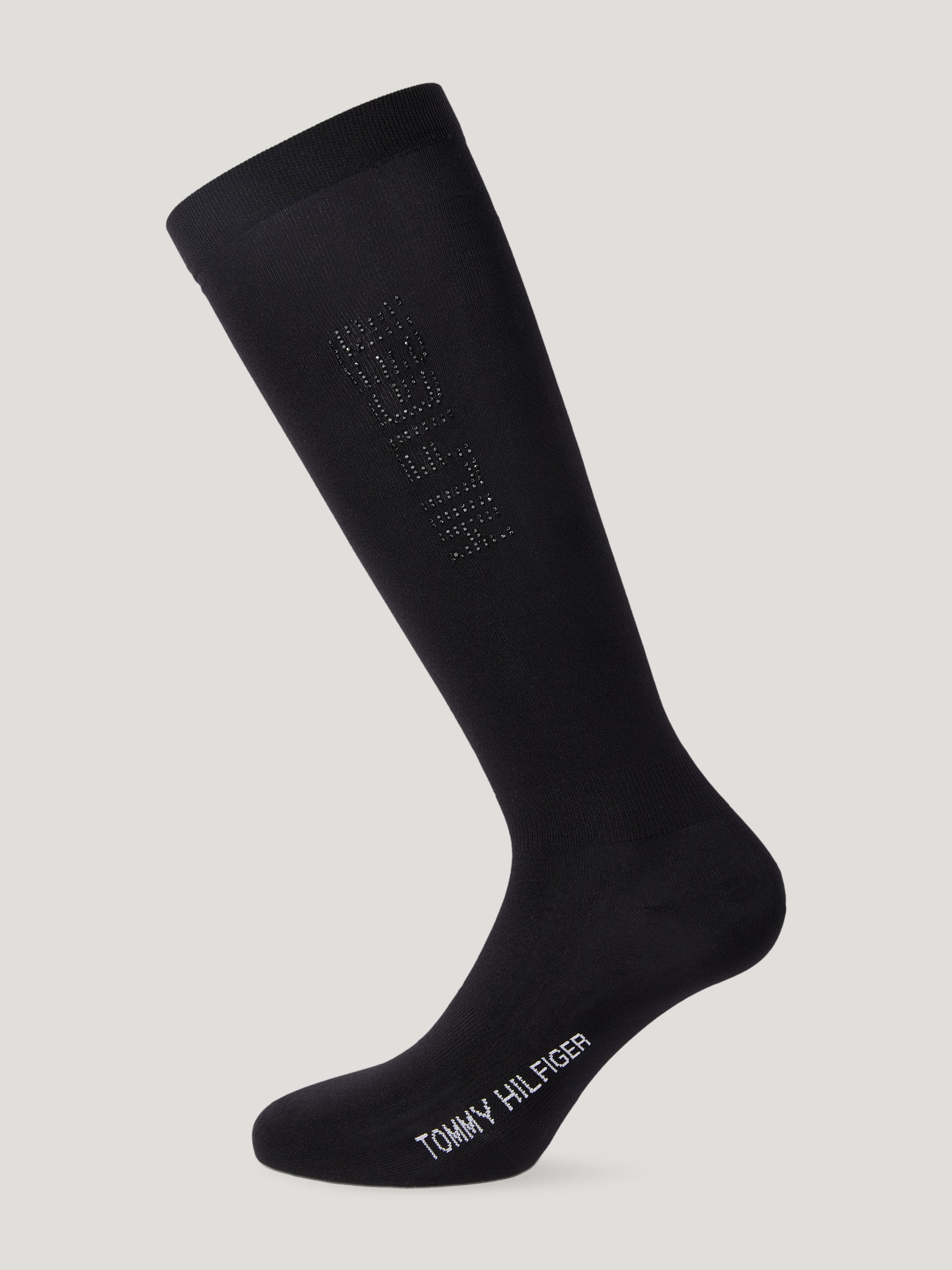 2x Keddie Women Rhinestone Socks BLACK