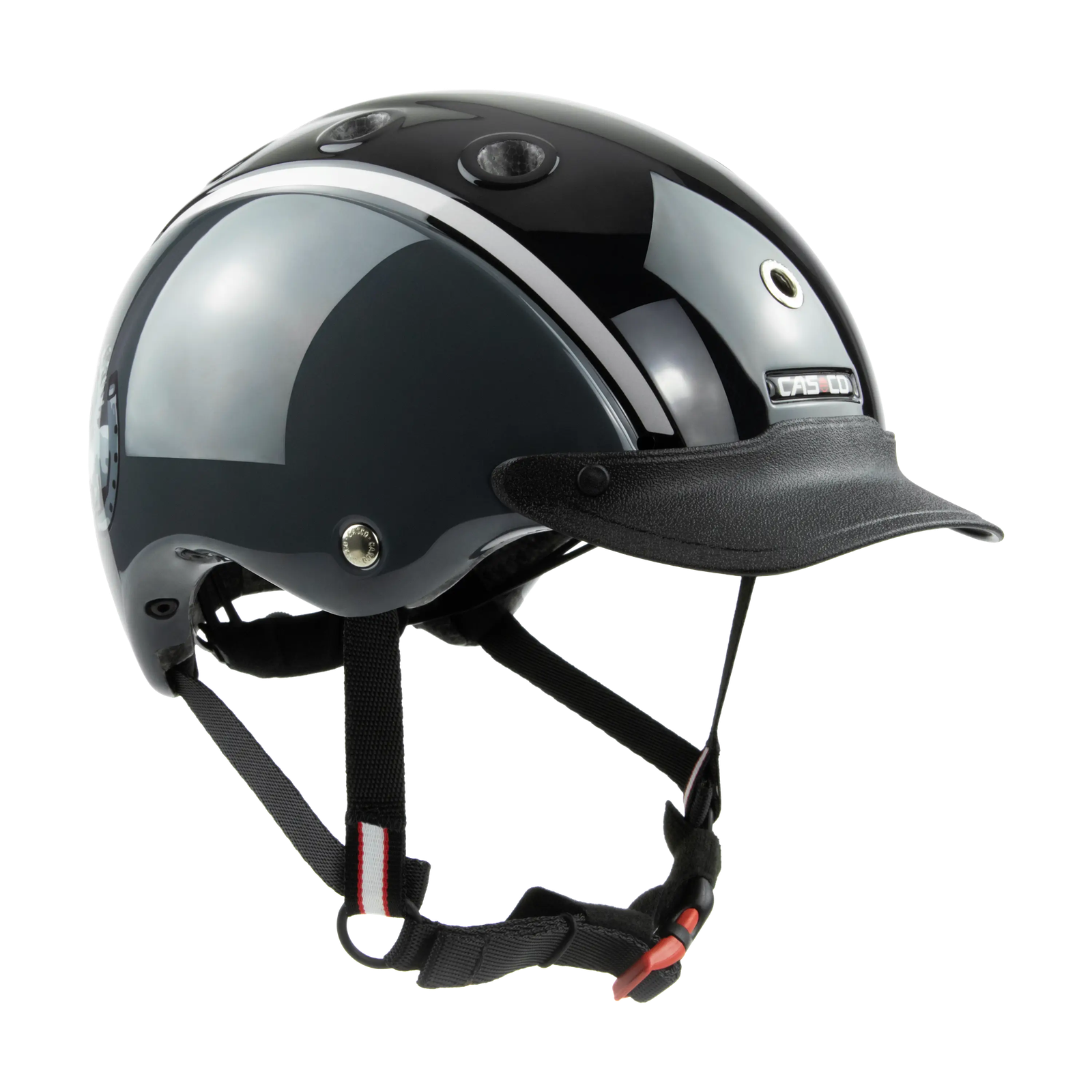 Casco Nori 2 Reithelm Hufeisen schwarz-grau