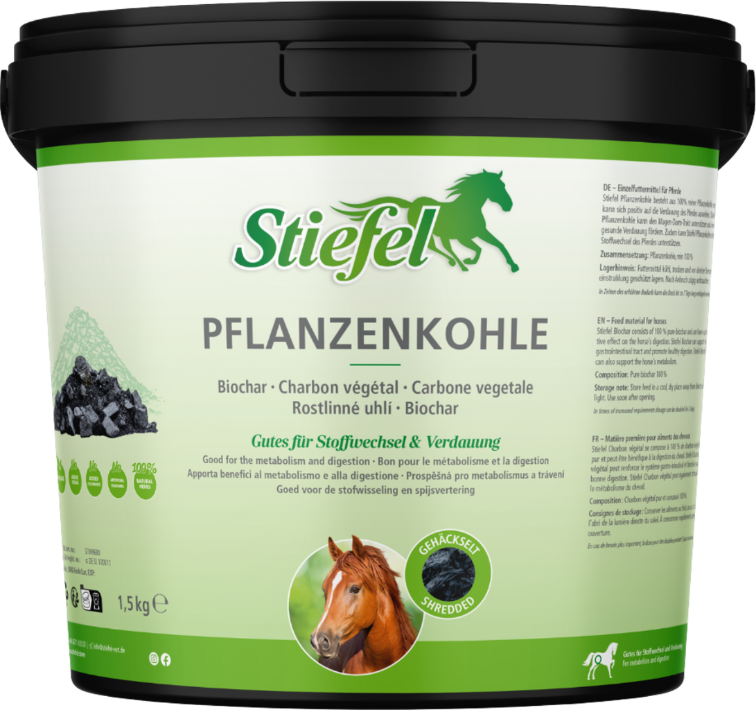 Stiefel Pflanzenkohle 1,5kg gehäckselt