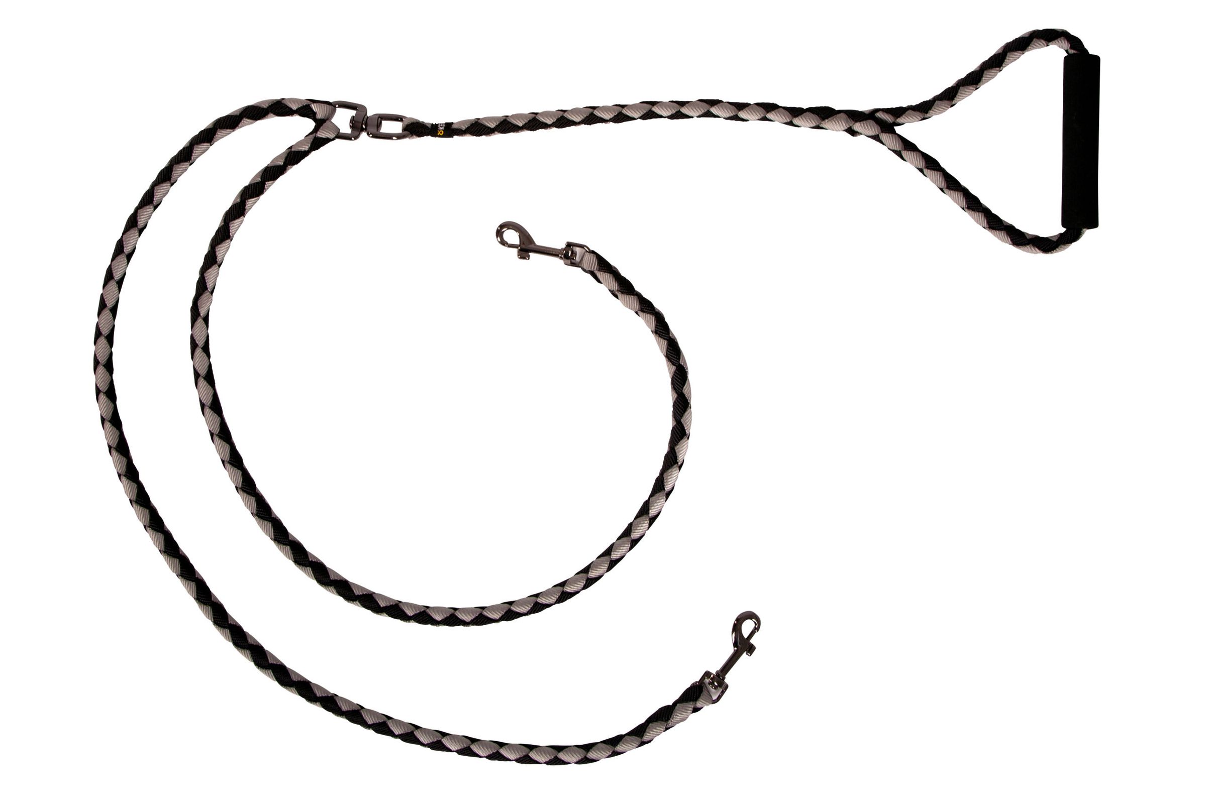 Doppelleine, 12mm x 140 cm, schwarz, mit Softgriff