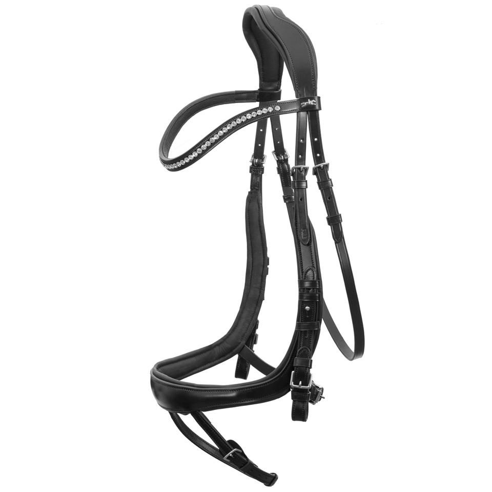Trense Equitus Beta black silver anat. o.Zügel