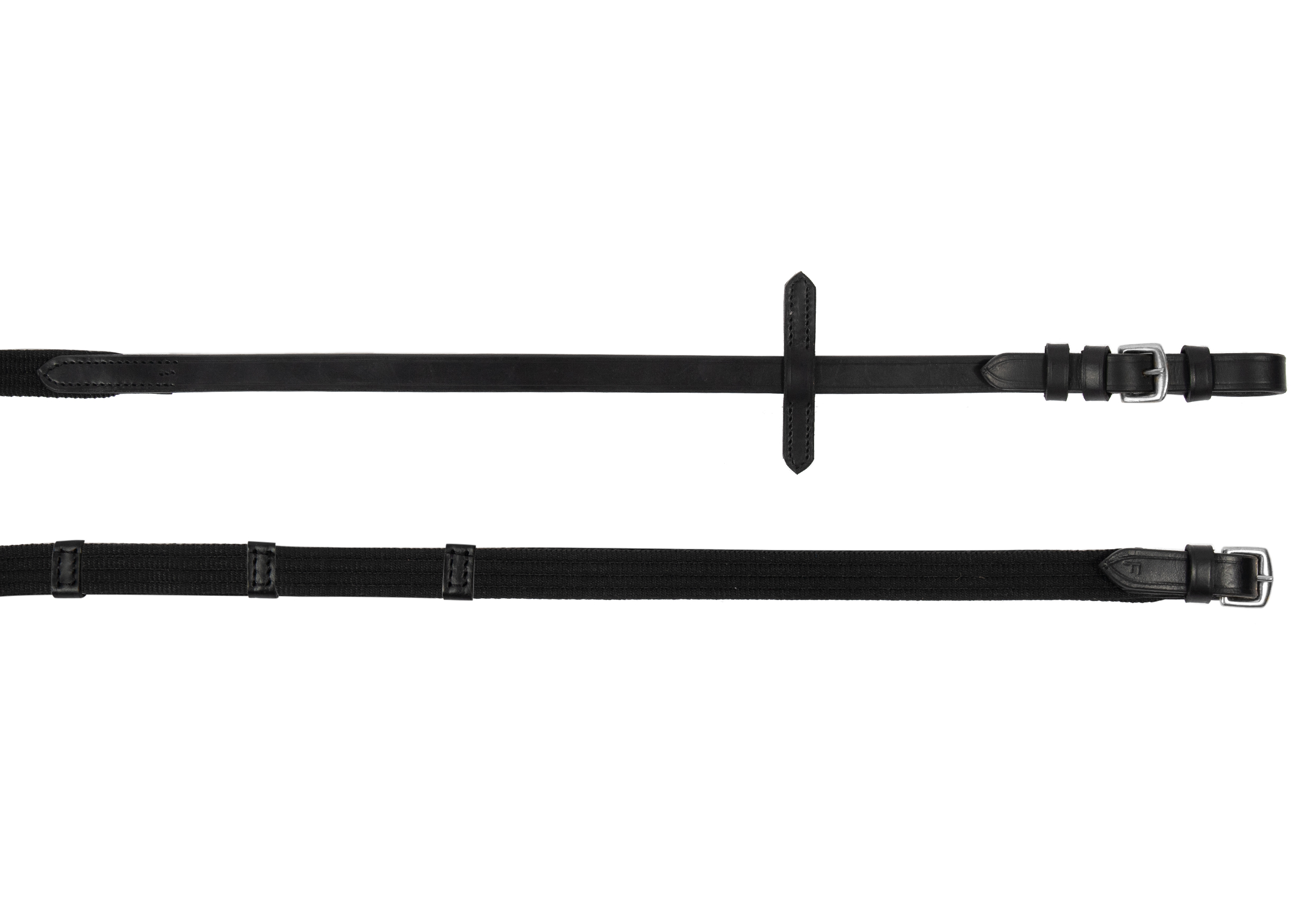 Zügel Gurt schwarz/silber 9 Stopper