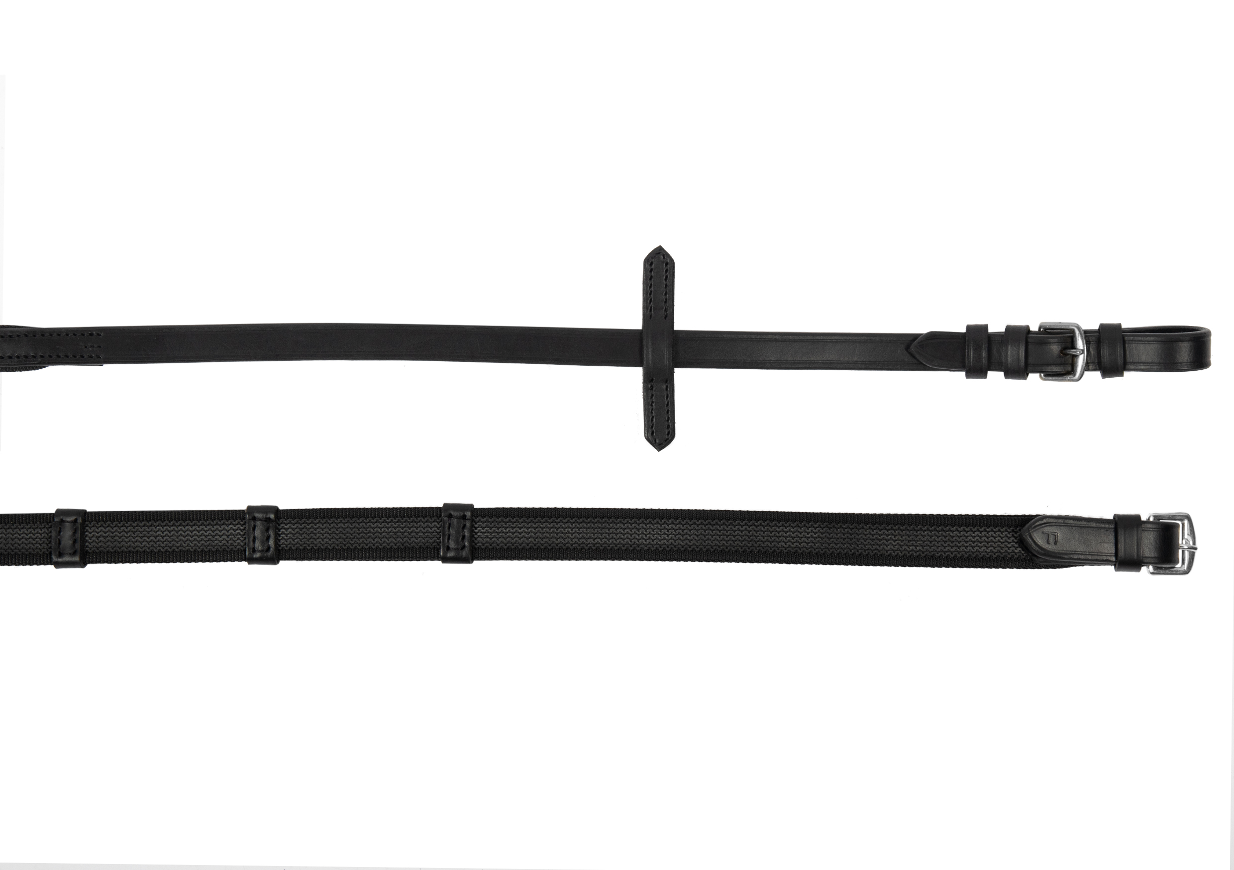 Zügel feingummiert schwarz/silber 9 Stopper