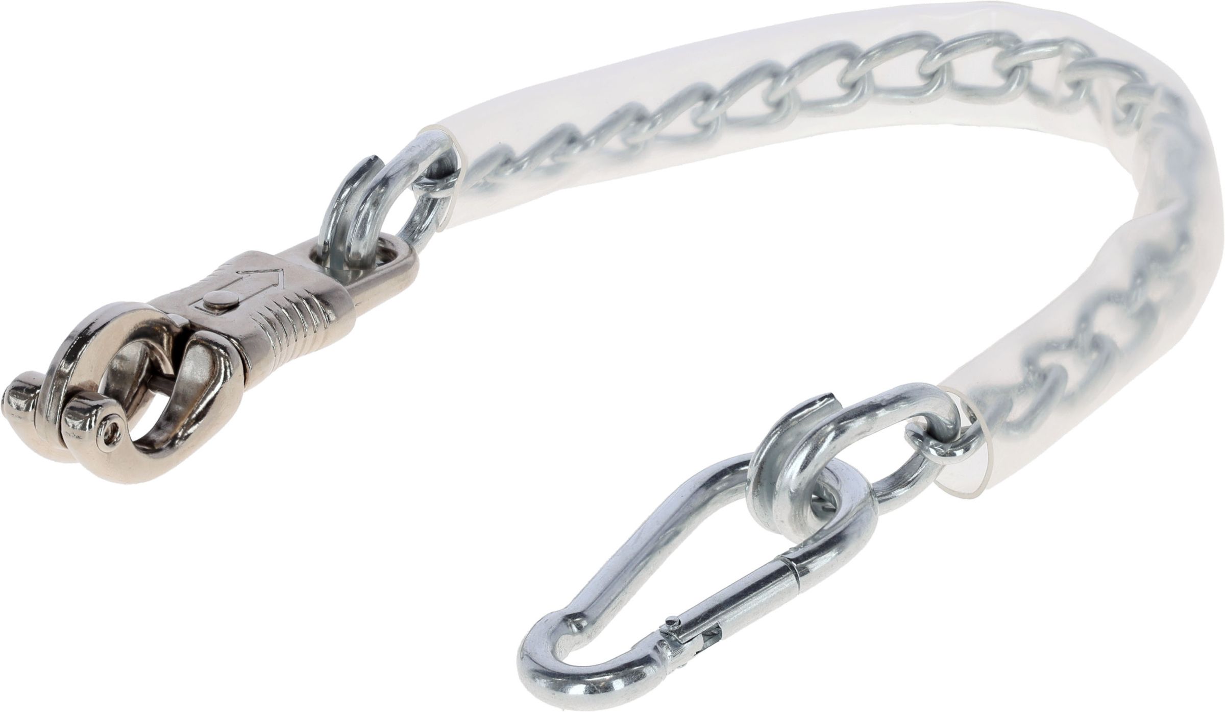 Anbindekette mit PVC-Überzug, 50cm, Panikhaken u. Karab.