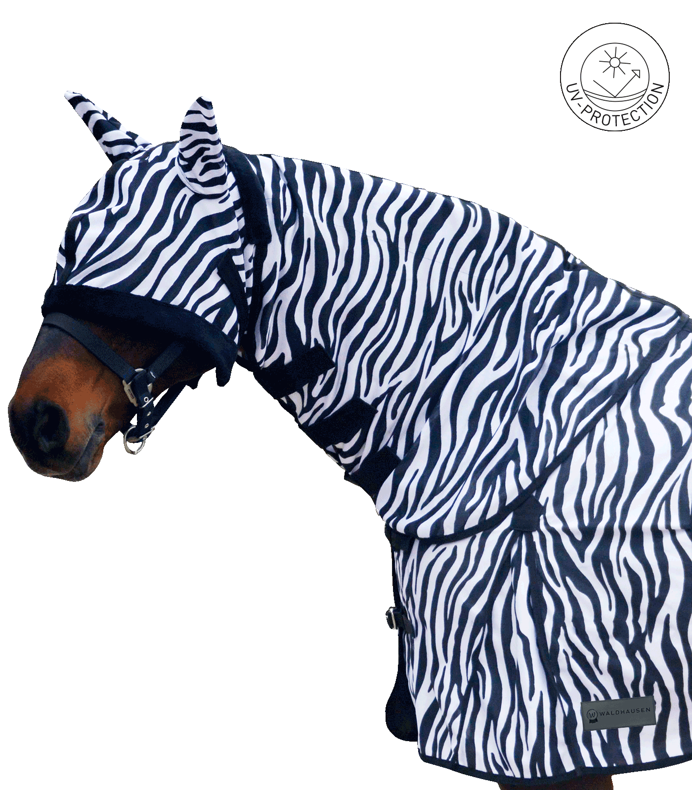 Waldhausen Fliegendecke mit Hals Zebra