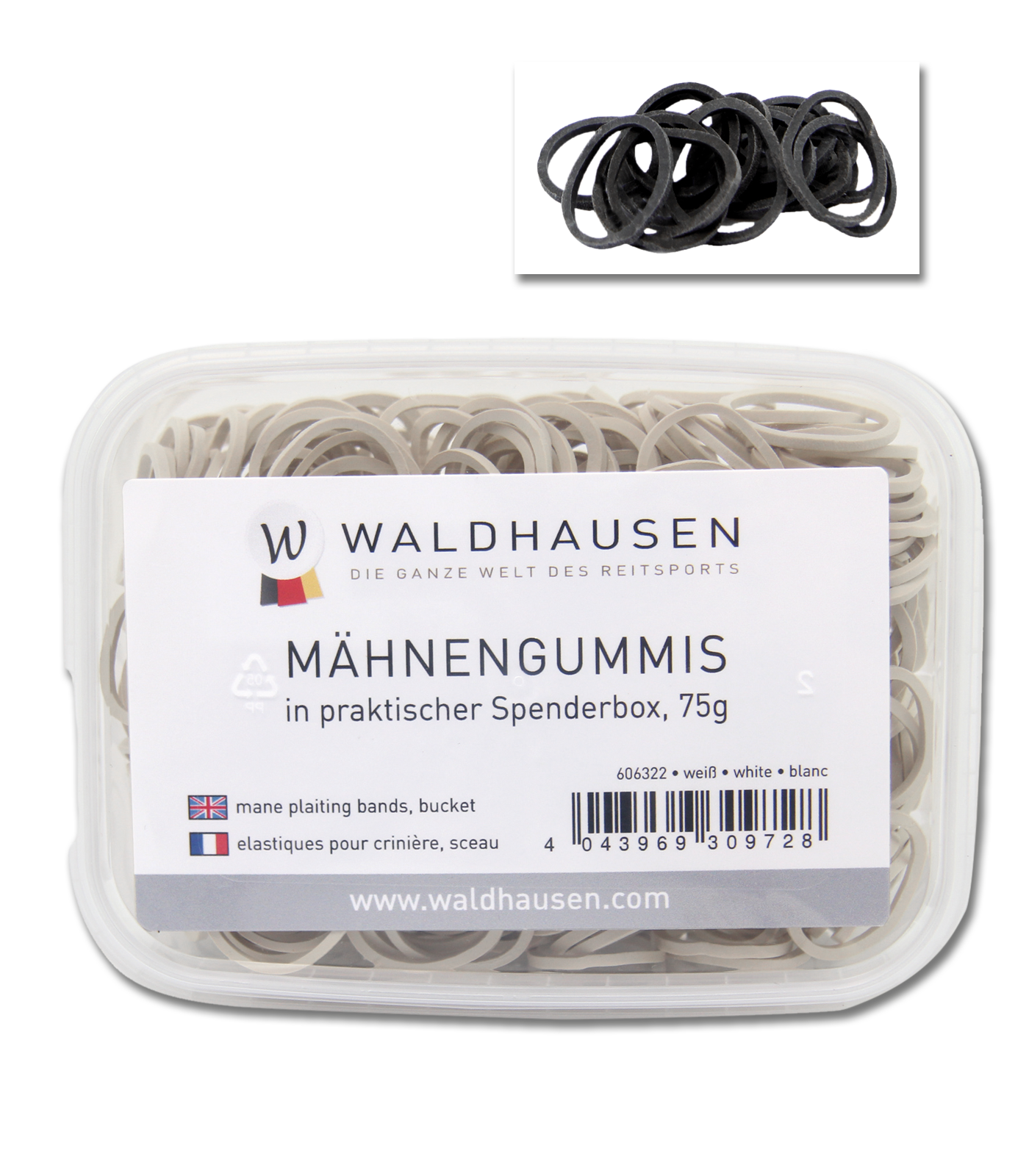 Waldhausen Mähnengummis in Spenderbox 75 g schwarz