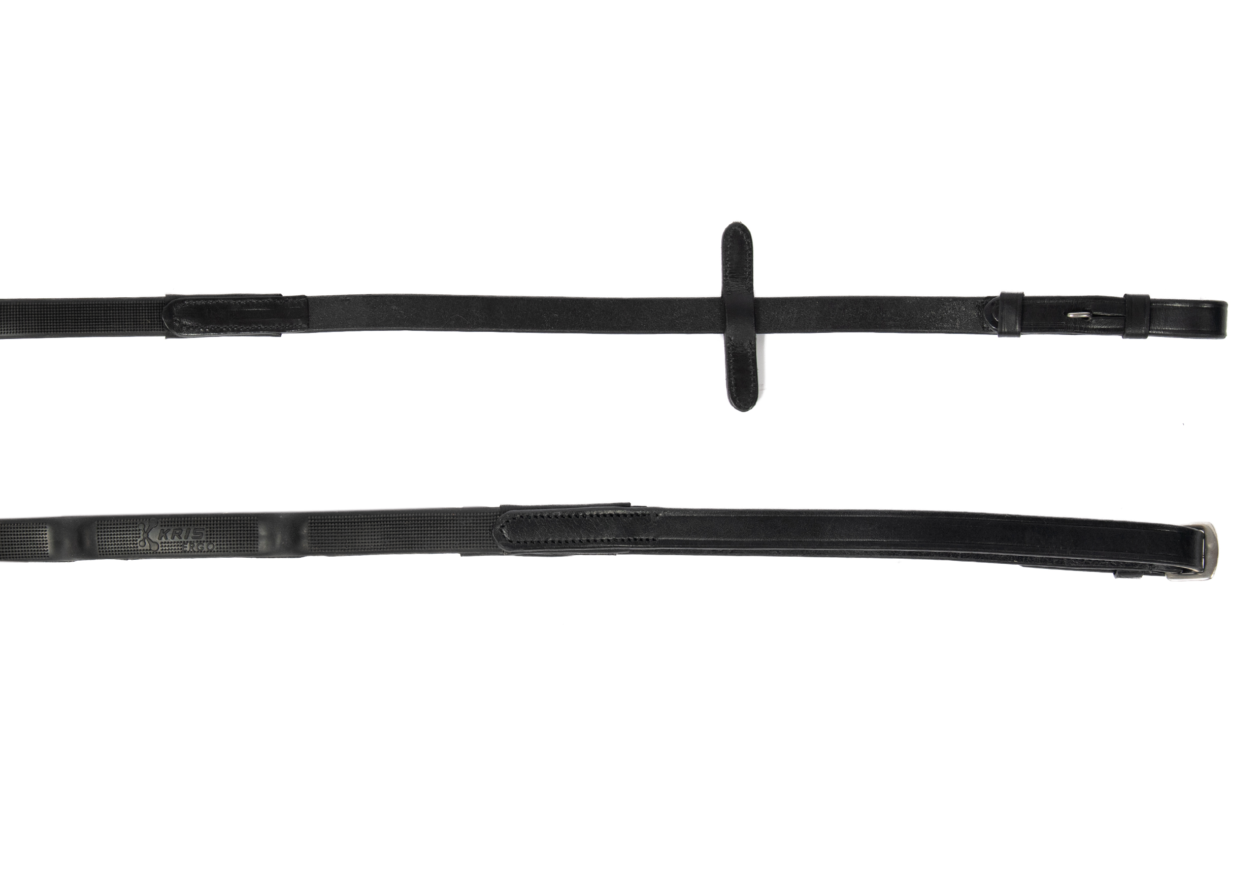 Zügel Ultragrip Gummi schwarz/silber