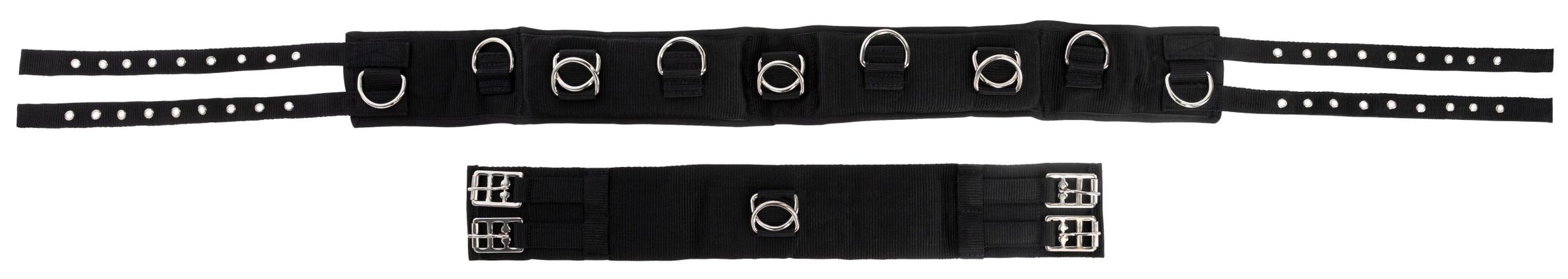 Longiergurt Nylon, 9 Ringe Pony, verstellbarer Bauchgurt