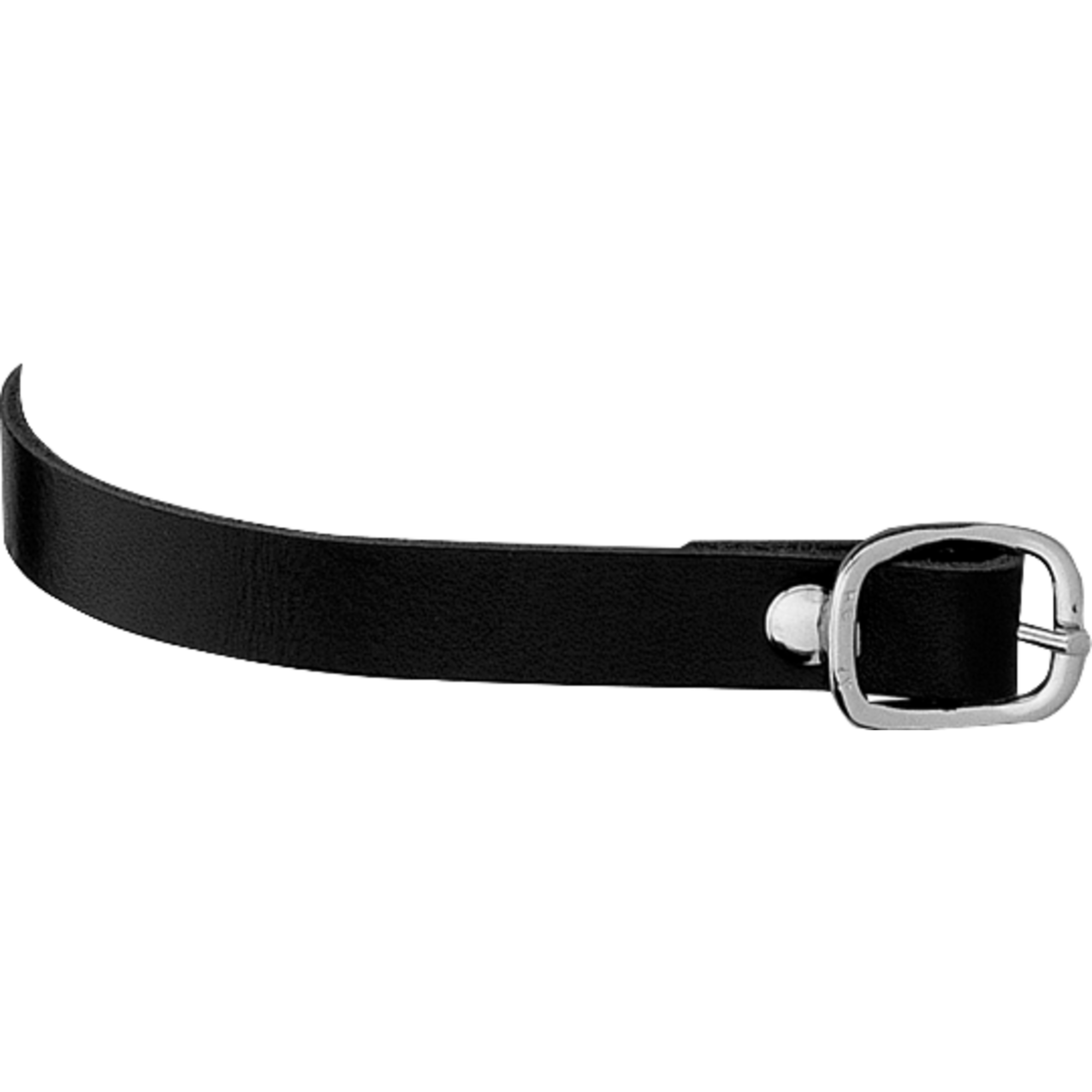SPORENRIEMEN LEDER SCHWARZ 45CM, SCHNALLE STAHL VCR.