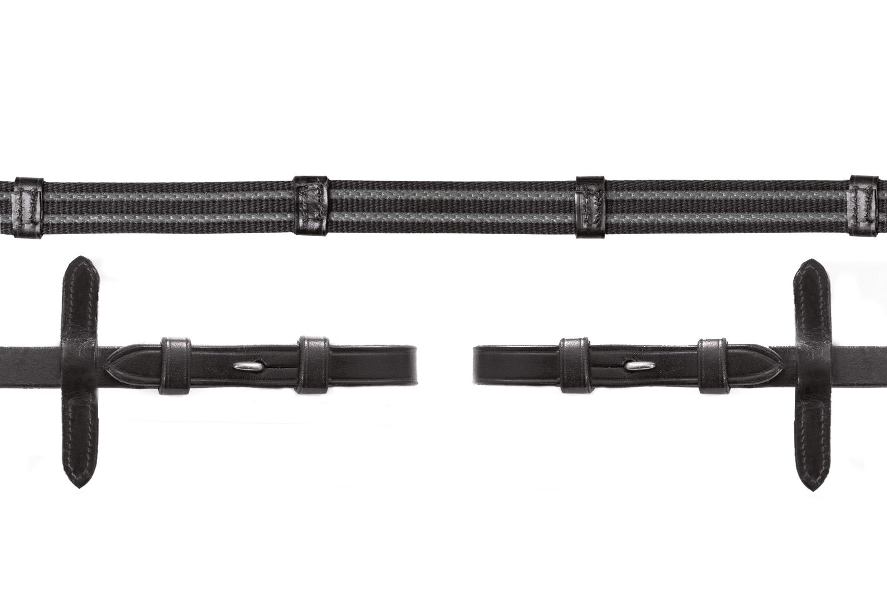 Zügel Grip Schockemöhle schwarz-silber